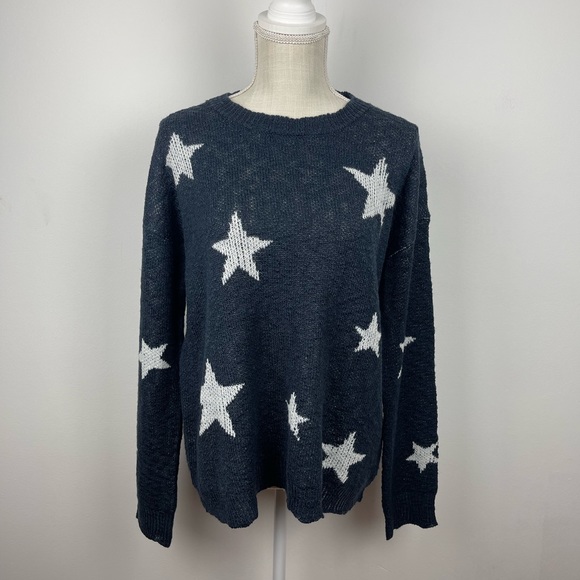 Mia & Tess Tops - Mia & Tess Navy Star Sweater